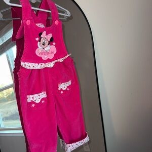 RARE Vintage valentines minnie corduroy overalls 4T